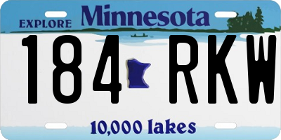 MN license plate 184RKW