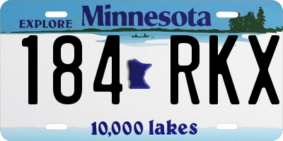 MN license plate 184RKX