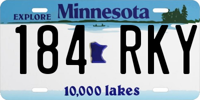MN license plate 184RKY