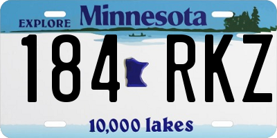 MN license plate 184RKZ