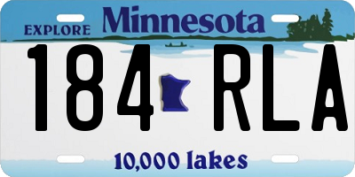 MN license plate 184RLA