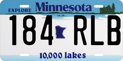 MN license plate 184RLB