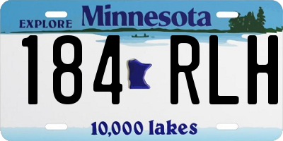 MN license plate 184RLH