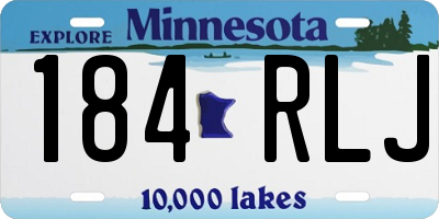MN license plate 184RLJ