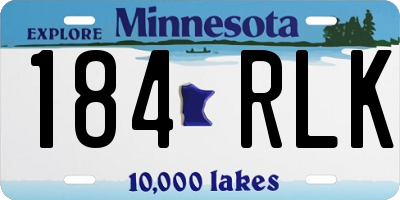 MN license plate 184RLK