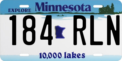 MN license plate 184RLN