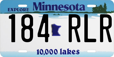 MN license plate 184RLR