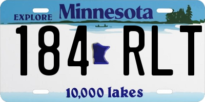 MN license plate 184RLT
