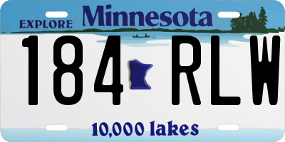 MN license plate 184RLW