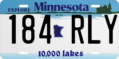 MN license plate 184RLY