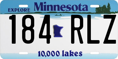 MN license plate 184RLZ
