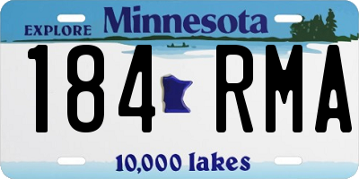 MN license plate 184RMA