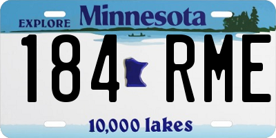 MN license plate 184RME
