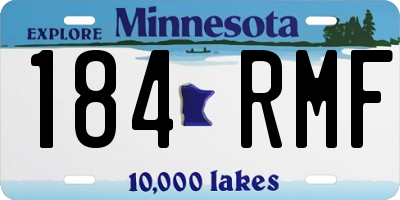MN license plate 184RMF