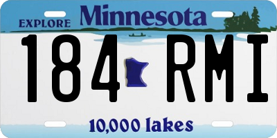 MN license plate 184RMI