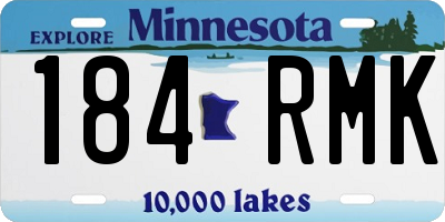 MN license plate 184RMK
