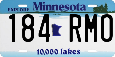 MN license plate 184RMO