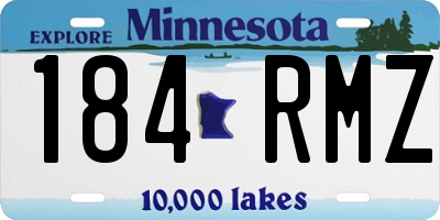 MN license plate 184RMZ