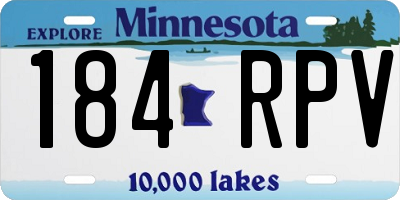 MN license plate 184RPV
