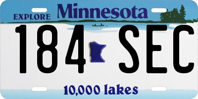 MN license plate 184SEC