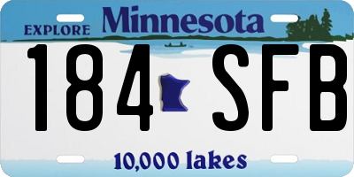 MN license plate 184SFB