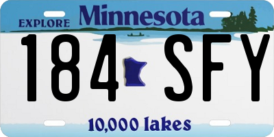 MN license plate 184SFY