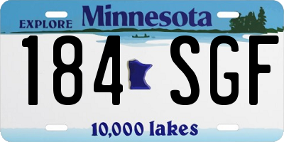 MN license plate 184SGF