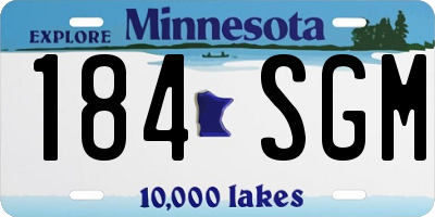 MN license plate 184SGM