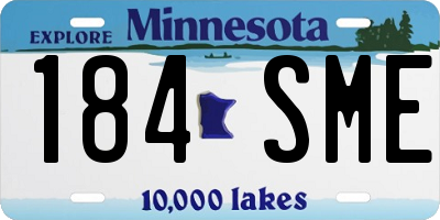 MN license plate 184SME