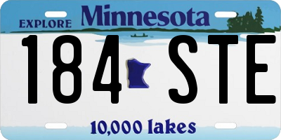 MN license plate 184STE