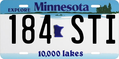 MN license plate 184STI