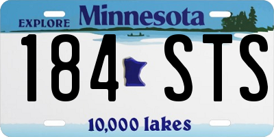 MN license plate 184STS