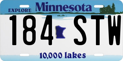 MN license plate 184STW