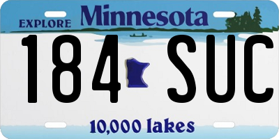 MN license plate 184SUC