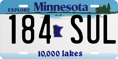 MN license plate 184SUL