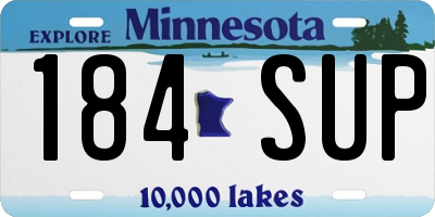 MN license plate 184SUP