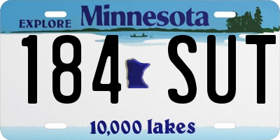 MN license plate 184SUT