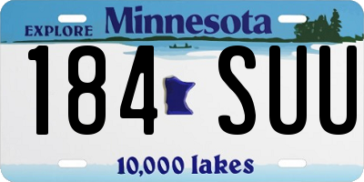 MN license plate 184SUU