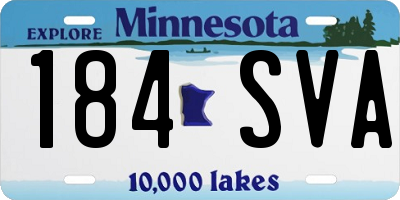 MN license plate 184SVA