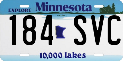 MN license plate 184SVC