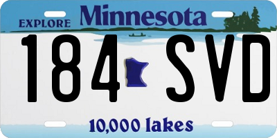 MN license plate 184SVD