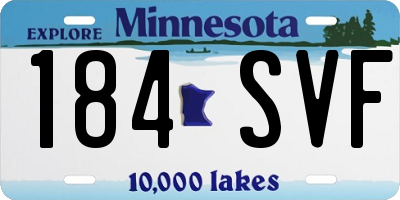 MN license plate 184SVF