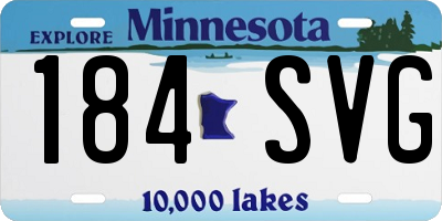 MN license plate 184SVG