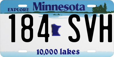 MN license plate 184SVH