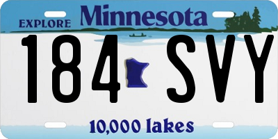 MN license plate 184SVY