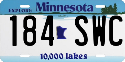 MN license plate 184SWC