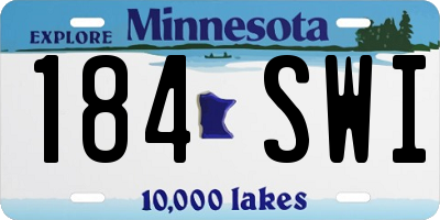 MN license plate 184SWI