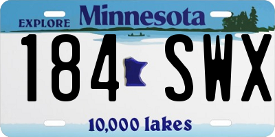 MN license plate 184SWX