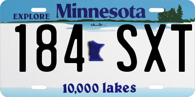 MN license plate 184SXT