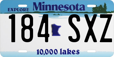 MN license plate 184SXZ